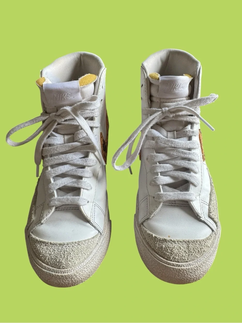 Nike Blazers Sneakers with Leopard Swoosh